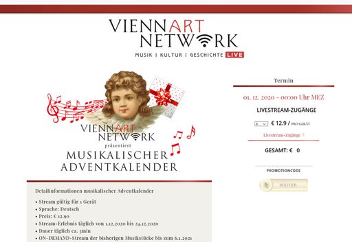 Vorschau Bild von Screenshot aus www.viennaartnetwork.com