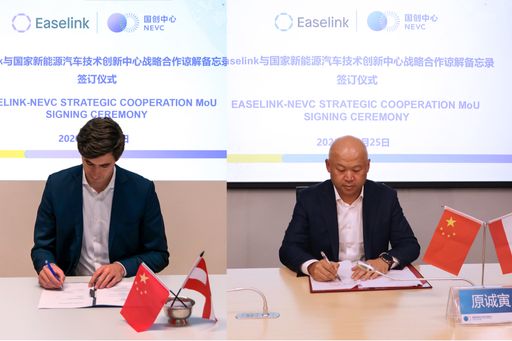 Vorschau Bild von Hermann Stockinger (links) und Yuan Chengyin (rechts) bei der
Unterzeichnung des Memorandum of Understanding virtuell über Webcam
verbunden.