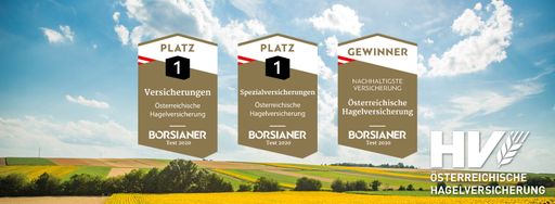 Die Österreichische Hagelversicherung wurde - wie
schon 2019 - auch im heurigen Jahr zur "Besten Versicherung", zur
"Besten Spezialversicherung" und zur "Nachhaltigsten Versicherung"
Österreichs gewählt