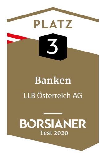Vorschau Bild von Die LLB Österreich erzielte den 3. Platz im
Gesamtranking "Banken"