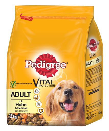 Produktrückruf: PEDIGREE Adult mit Huhn & Gemüse 3
kg Trockenfutter, betroffen sind nur die MHD 06.02.2022 und
15.02.2022