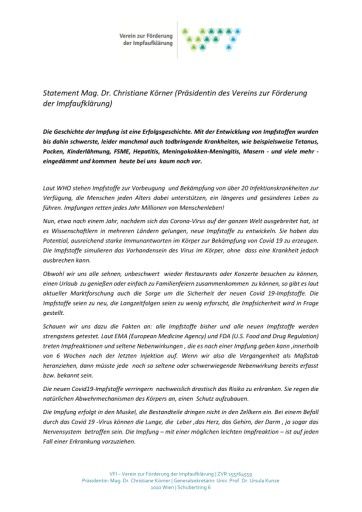 Vorschau Bild von Statement Dr. Körner
