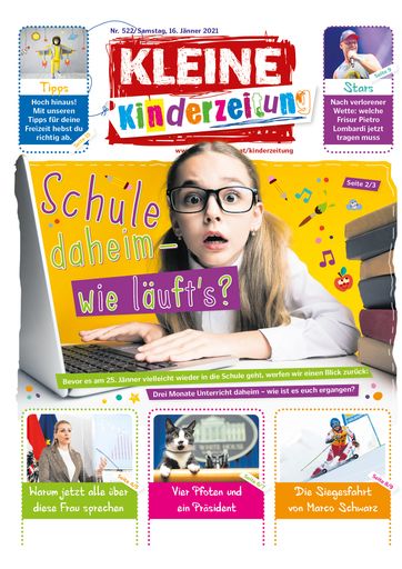 Vorschau Bild von Aktuellere Titelseite Kleine Zeitung Kinderzeitung
beispielhaft zur Themenauswahl während der Covid 19 Pandemie
