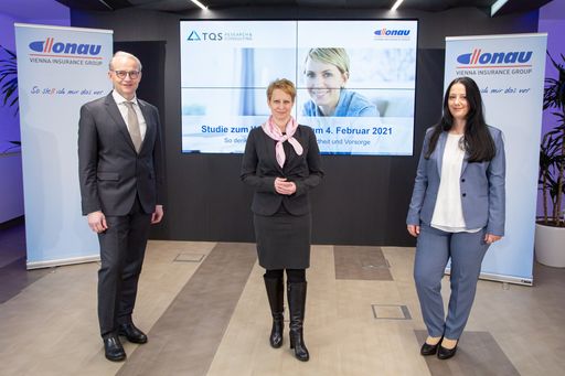 https://www.apa-fotoservice.at/galerie/24615 Im Bild v.l.n.r.:
Reinhard Gojer, Vorstandsdirektor DONAU Versicherung; Judit Havasi,
Generaldirektorin DONAU Versicherung; Angelika Sonnek,
Geschäftsführerin TQS Research & Consulting
