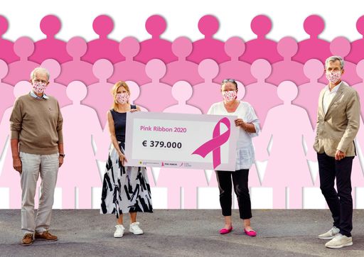  Symbolische Scheckübergabe Österreichische
Krebshilfe "Ergebnis der Spendenaktion Pink Ribbon 2020"