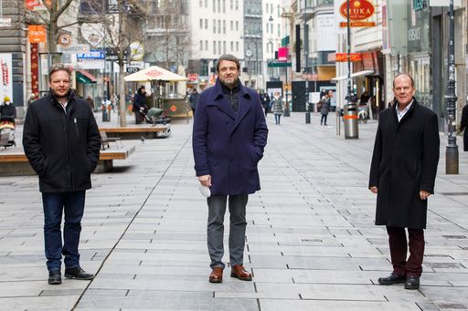 Wollen die Wiener Gastlichkeit wieder wecken:
Dominic Schmid, Wolfgang Binder und Peter Dobcak (v.l.).