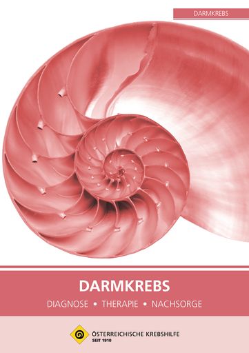 Vorschau Bild von Krebshilfe-Broschüre "Darmkrebs" für PatientInnen und Angehörige.
Kostenlos unter service@krebshilfe.net und als Download unter
www.krebshilfe.net oder www.dontwait.at.
