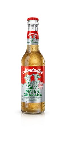 Freisteller Almdudler Mate & Guarana in der 0,33
Liter Longneck Glasmehrwegflasche