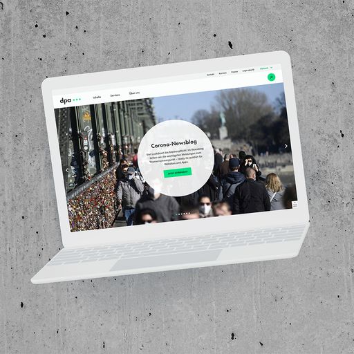 Vorschau Bild von Die Deutsche Presse-Agentur hat heute ihr neues Corporate Design
und ein überarbeitetes Logo veröffentlicht. Im Mittelpunkt des
Designs stehen drei neue Grüntöne für die Kernmarke dpa. (Hier:
Überarbeitete Website www.dpa.com als Mockup) / Weiterer Text über
ots und www.presseportal.de/nr/8218 / Die Verwendung dieses Bildes
ist für redaktionelle Zwecke unter Beachtung ggf. genannter
Nutzungsbedingungen honorarfrei. Veröffentlichung bitte mit
Bildrechte-Hinweis.