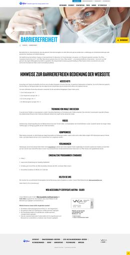 Vorschau Bild von Pfizer hat es sich zum Ziel gemacht, das Webangebot
barrierefrei zu gestalten und erhielt nun das WACA-Zertifikat in
Silber