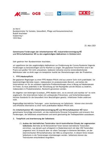 Vorschau Bild von Offener Brief an Bundesminister Anschober