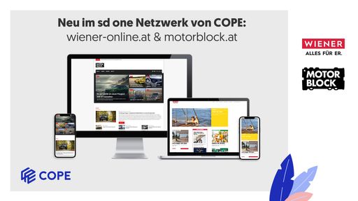Neu im sd one Netzwerk von COPE: wiener-online.at &
motorblock.at bringen geballte Kraft in der Männer-Zielgruppe