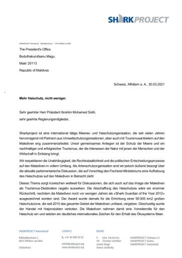 Offener Brief an die Regierung der Malediven