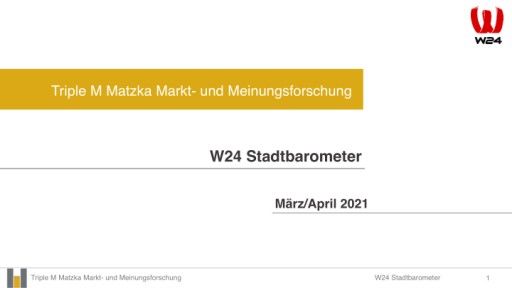 Vorschau Bild von W24-Stadtbarometer April 2021