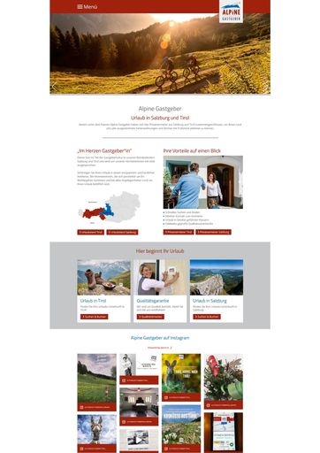  Screenshot Landingpage Alpine Gastgeber