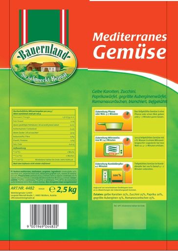 Vorschau Bild von Produktbild Bauernland Mediterranes
Gemüse_Rückseite