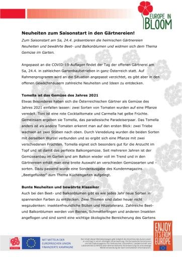 Vorschau Bild von Neuheiten zum Saisonstart in den Gärtnereien