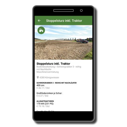 In Maschinenring Teamwork finden sich tausende
Angebote: landwirtschaftliche Maschinen, Maschinendienstleistungen
sowie Dienstleistungen.