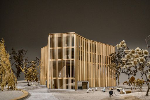 Vorschau Bild von Architekturmodell des am 3.3.2021 präsentierten
Gewinnerprojekts von "Schenker Salvi Weber Architekten ZT GmbH" im
Rahmen des EU weiten Realisierungswettbewerbs