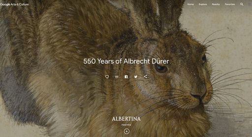 Vorschau Bild von Der 1471 in Nürnberg geborene Maler Albrecht Dürer
gilt als einer der herausragendsten Vertreter der Renaissance.
Anlässlich des 550. Geburtstages Albrecht Dürers am heutigen 21. Mai
präsentiert die ALBERTINA nun 21 seiner bedeutendsten Werke aus
ihrer Sammlung in einer Online-Ausstellung auf Google Arts &
Culture.