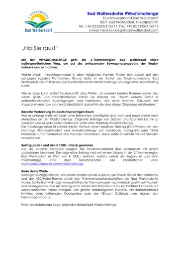 Vorschau Bild von Aussendung Wadlchallenge