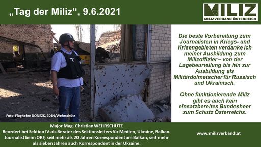 Vorschau Bild von Major Mag. Christian WEHRSCHÜTZ, ORF, Journalist