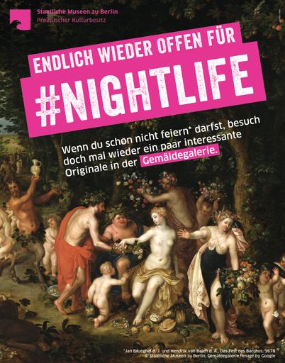  Die Wiener Agentur Büro X verantwortet die gesamte
Wiedereröffnungs-Kampagne der Stiftung Preußischer Kulturbesitz
(SPK). Acht Sujets, wobei berühmte Motive und Exponate aus den
Museen-Sammlungen mit Social-Media-Begriffen gekoppelt werden,
zieren das Berliner Stadtbild.