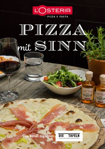 Pizza mit Sinn: Sommerspendeaktion des Verbands der
österreichischen Tafeln in Kooperation mit L'Osteria.