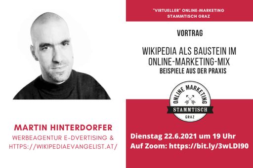 Vortrag von Martin Hinterdorfer zum Thema Wikipedia
beim Online Marketing Stammtisch