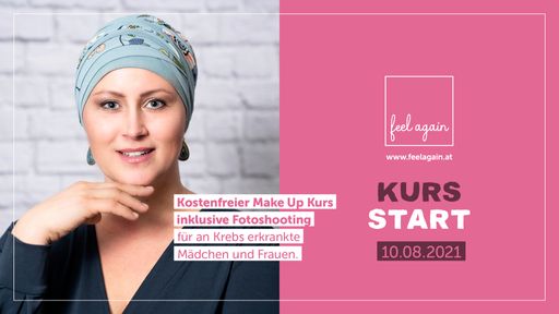 "Feel again“. Die erfolgreichen Wohlfühl-Make
up-Kurse inkl. Fotoshooting für krebskranke Mädchen und Frauen sind
wieder da – ab August 2021.