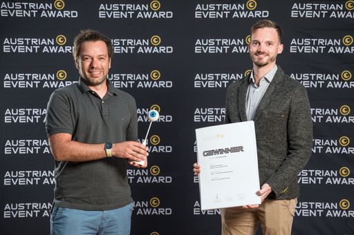 v.l. Martin Bardy (siflux - Crowd Safety
Management) mit Michael Struber (Revolution Event Gmbh)