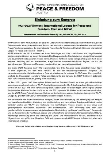  Programm WILPF Kongress 9.-10. Juli