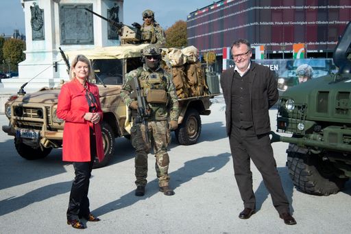 FBM Tanner bei der PK Nationalfeiertag am
Heldenplatz am 22 10 2020