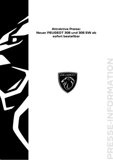 Vorschau Bild von Presseinformation zu Preisen Peugeot 308 und 308SW