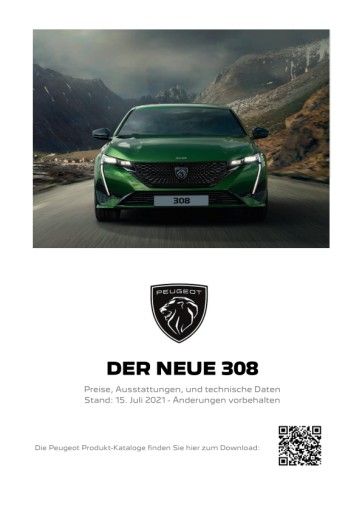 Vorschau Bild von Preisliste Peugeot 308 und 308 SW