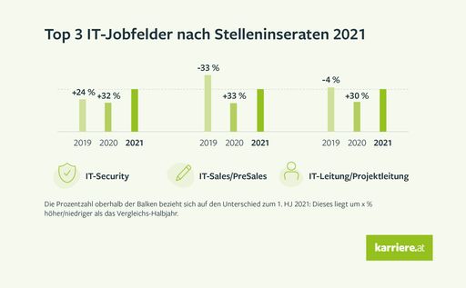 Vorschau Bild von karriere.at Arbeitsmarktreport, Top-3-Jobfelder im
IT-Bereich