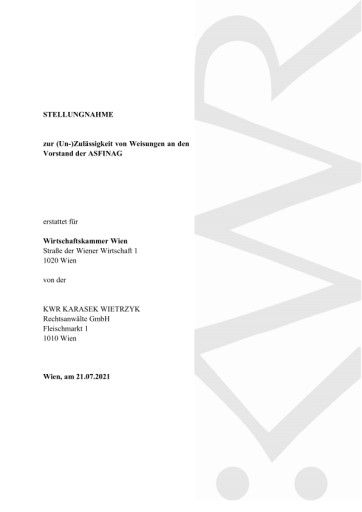 Vorschau Bild von Das Rechtsgutachten zu den aktuellen Vorgängen um die Errichtung des Lobautunnels der KWR Karasek Wietrzyk Rechtsanwälte GmbH