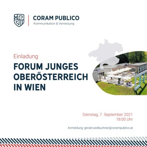  Einladung Forum junges Oberösterreich in Wien 7. September 2021