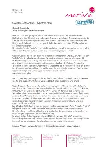 Vorschau Bild von Anhang zu OTS - Allgemeiner Pressetext zu Gabriel Castañeda