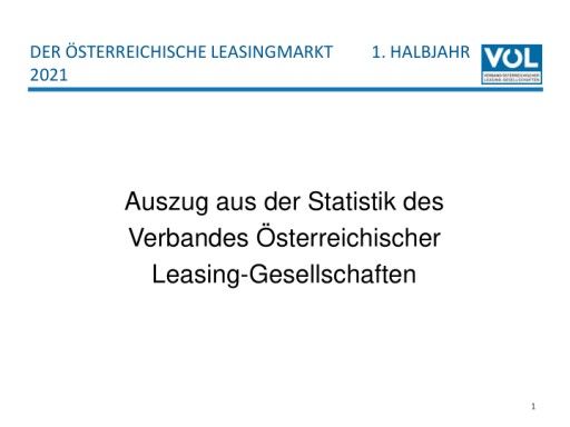  HJ 2021 Österreichischer Leasingmarkt