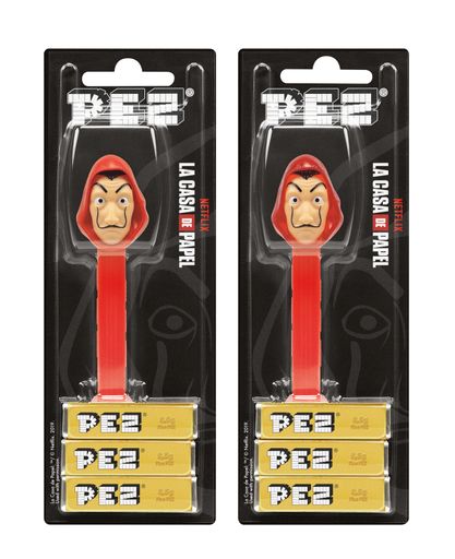 Die Haus des Geldes Spender von PEZ – mit
legendärer Dali-Maske.