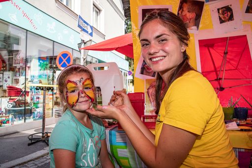  2019 stand u.a. am Programm des "Autofreien Tags" in Maxglan
Kinderschminke.