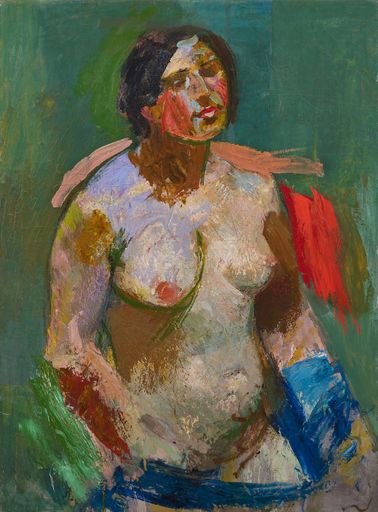 Vorschau Bild von Franz Wiegele (1887–1944), Justa (Studie nach „Akte
im Wald“), um 1920, Öl auf Leinwand, 84,5 × 62,4 cm, Privatbesitz