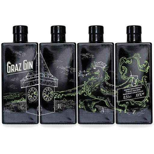 Vorschau Bild von Die Ginflaschen ergeben aneinander gereiht ein Bild