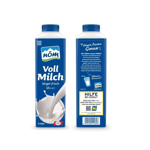 Vorschau Bild von nöm Vollmilch 1 Liter mit Informationsfeld