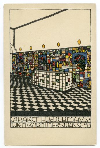 Vorschau Bild von Josef Hoffmann, WW-Postkarte Nr. 75, Barraum
„CABARET FLEDERMAUS, WIEN, KÄRNTNERSTRASSE 33“, Wien, 1907