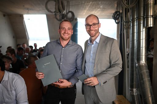 v.l.n.r: Ing. Christoph Leichtfried von Bau Pabst
und DI Kevin Soemmer, Leiter Baumanagement bei WINEGG