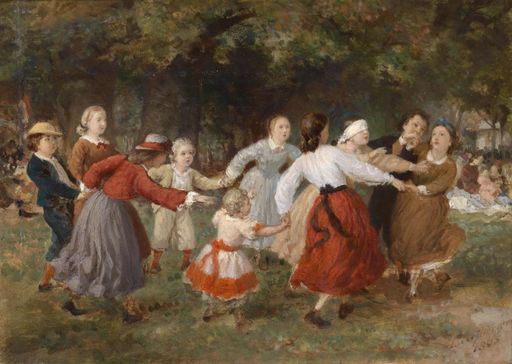 Vorschau Bild von Ferdinand Laufberger, "Das Blinde-Kuh-Spiel", Wien,
1865, Öl auf Leinwand