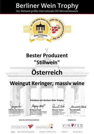 Vorschau Bild von Urkunde Bester Produzent Stillwein Österreich 2021