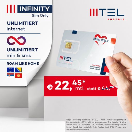 MTEL Infinity Angebot - Unlimitert für alle zum Kampfrepis